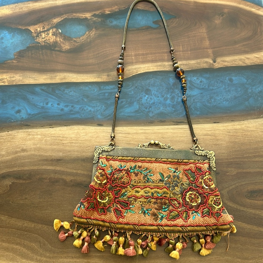 Handmade in India metal beaded purse